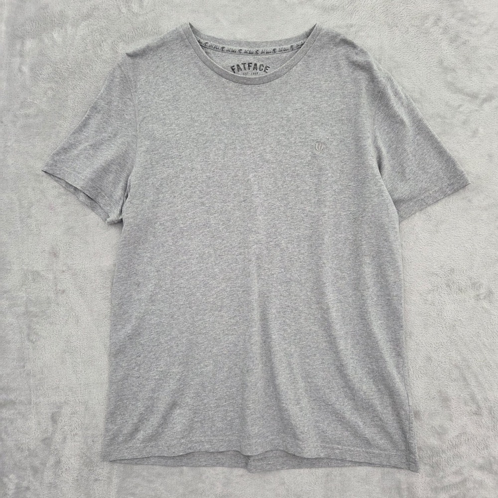 FatFace Mens Gray Embroidered Logo Cotton Stretch T-Shirt L 9FMA/MJPS